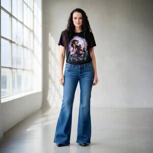 Gap ✦ Limited Edition Flared Jeans ✦ Blue Retro Chic Cotton Blend Denim Sz 2